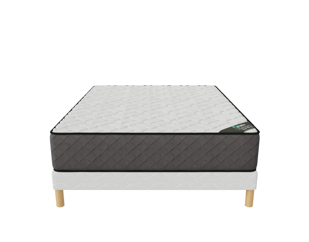 Ensemble Hotel Confort 180x200 cm Hauteur 30 cm Mousse haute résilience avec Sommier Tapissier 2 Blocs Soutien ferme - 2