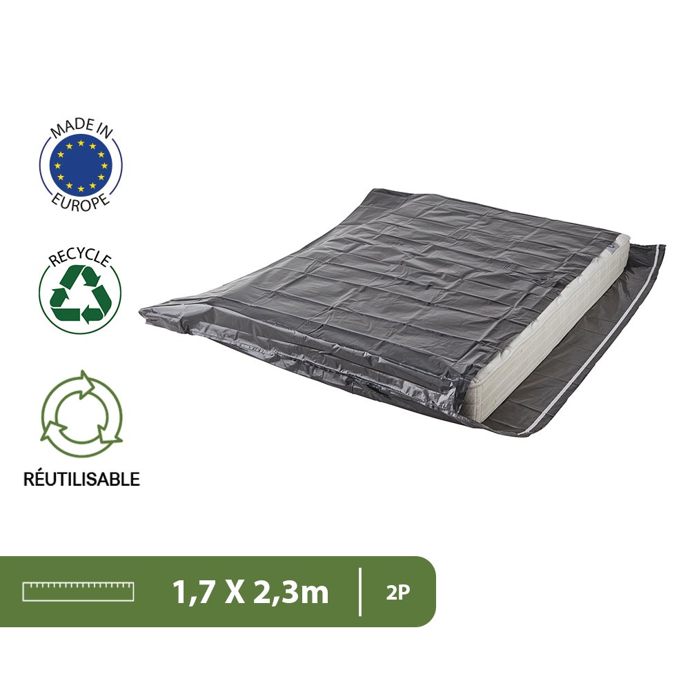 Housse de protection matelas - 170 x 230 cm - Imperméable et anti-poussière - Fermeture facile - 2