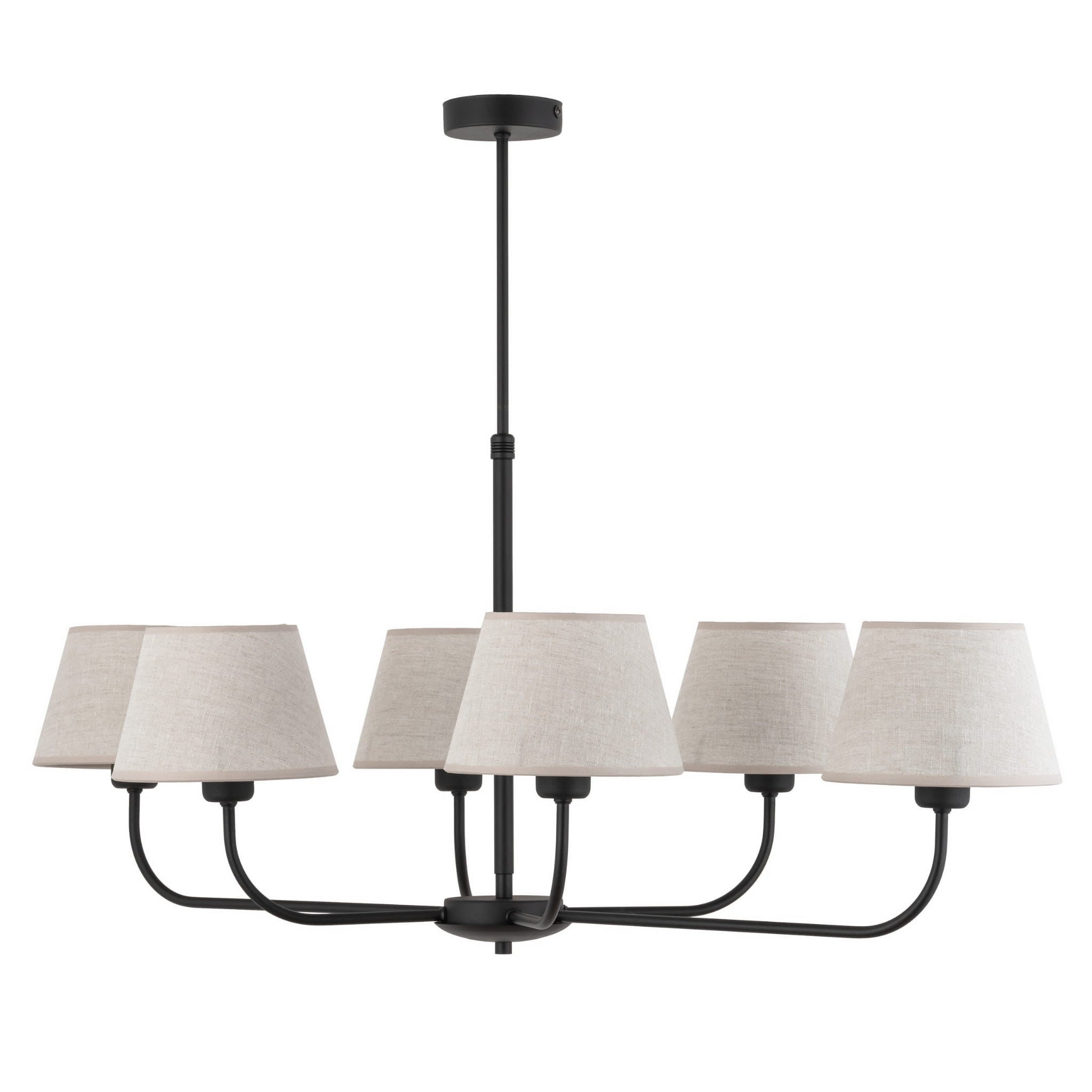 Lampa wisząca Chicago czarna-len 6xE27x15W wym: 90 x 50 x 100 cm tkanina TK Lighting