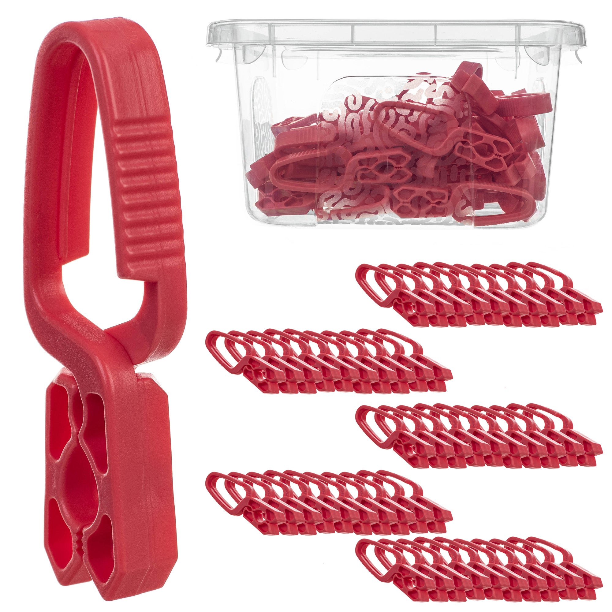 KLAMERKI DO PRANIA SPINACZE DO BIELIZNY ŻABKI 50szt + POJEMNIK Z POKRYWKĄ