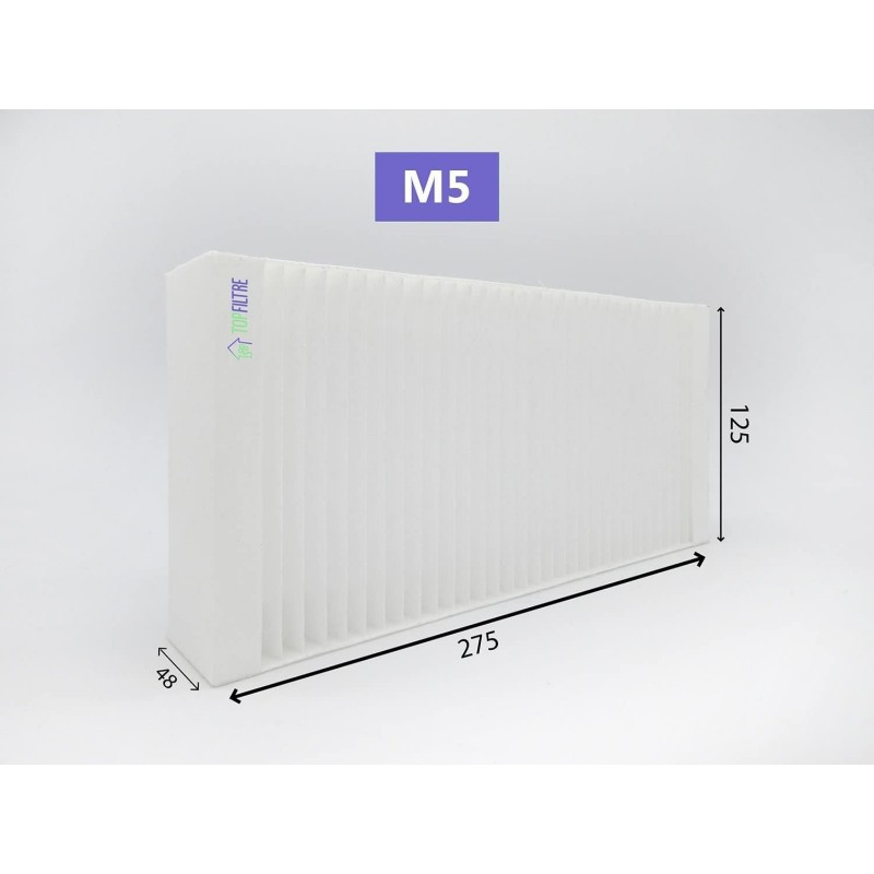 SINEA - 2 lots de Filtres G4+M5 UNELVENT Domeo 210 et Equation atacama 275 x 125 x 48 mm haute efficacité de filtration de l'air - 4