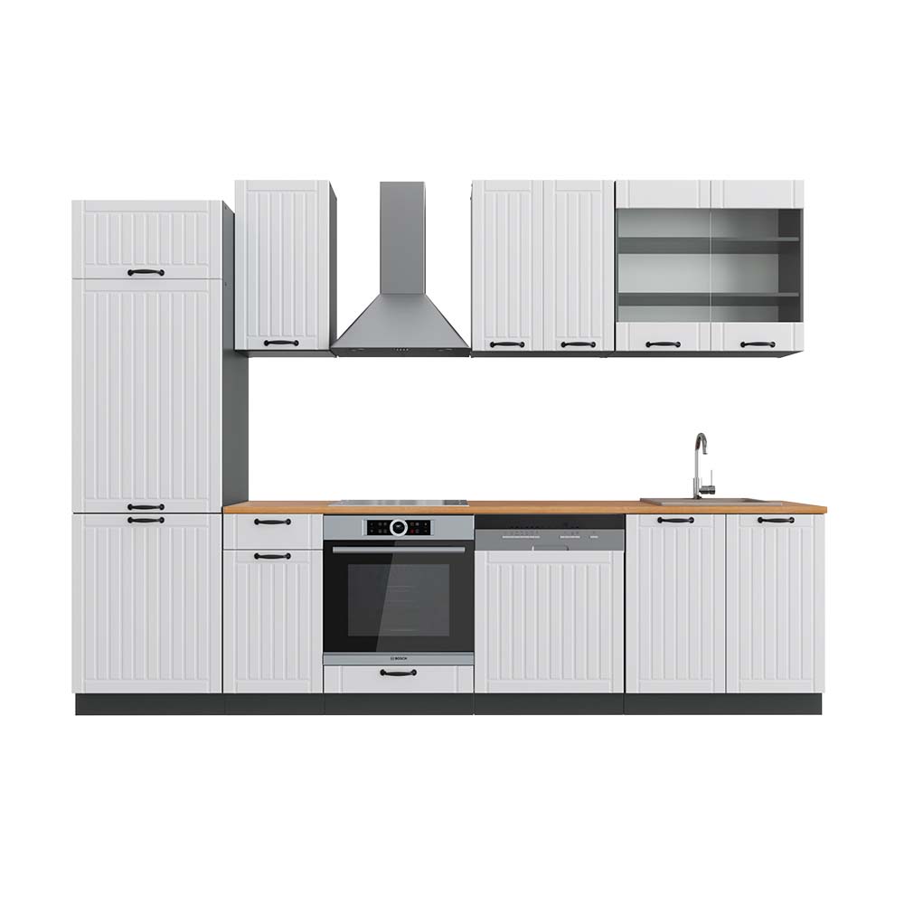 Vicco Aneks kuchenny Fame-Line, Biały dworek/antracyt, 300 cm , BP Dąb