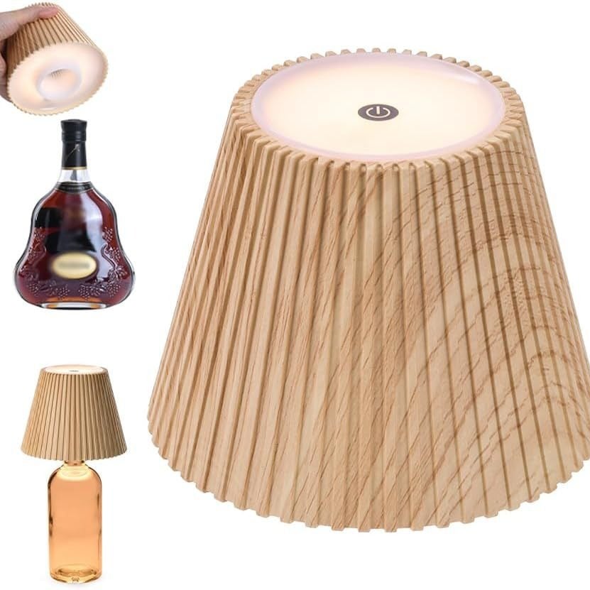 Bezprzewodowa lampka do butelki, dotykowa, bezprzewodowa lampa do ładowania, przezroczysta głowica lampy (butelka wina nie jest dołączona)