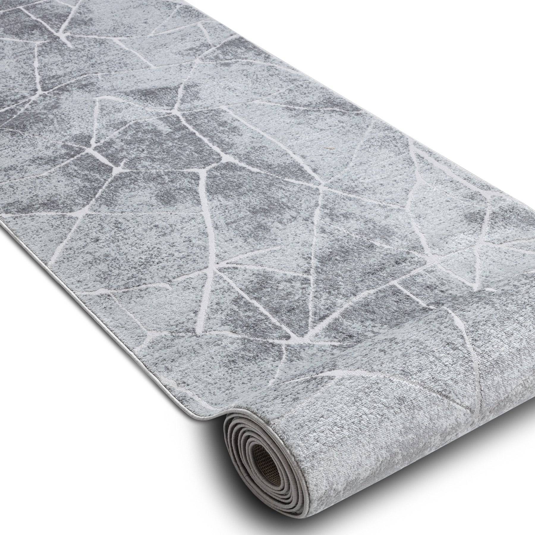 Tapis de couloir Structural MEFE 2783 Marbre deux niveaux de molleton gris 80 cm 80x160 cm - 2