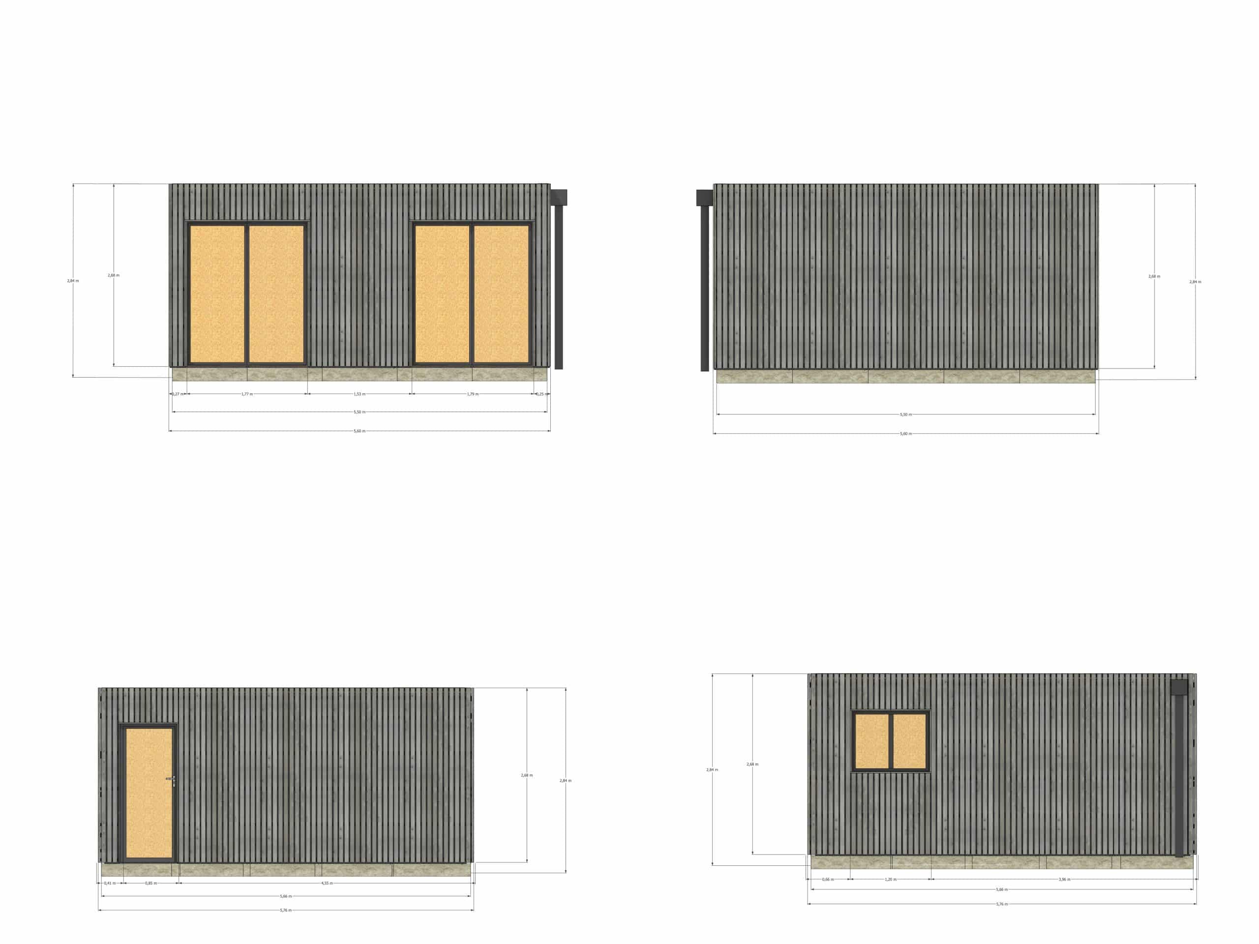 Tiny house ossature bois en bois 5,5 x 5,7 x 2,7 m / menuiseries alu k-line - 4