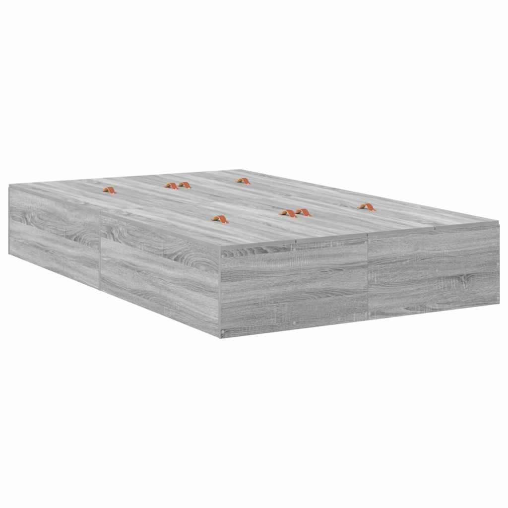 Cadre de lit avec rangement et tiroir gris 120 cm - 6