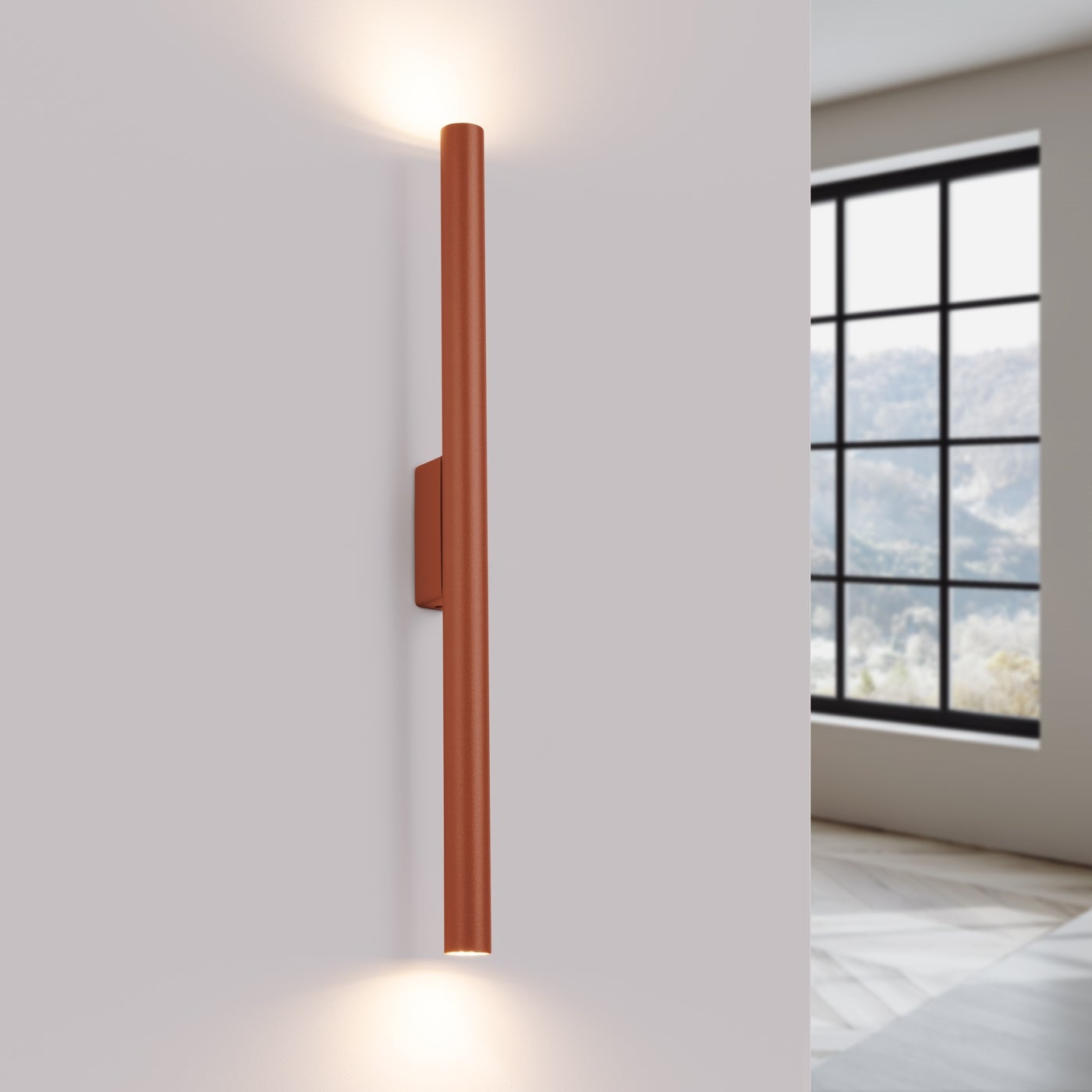 Kinkiet BRILL 2 ochra czerwona LED 3000K - 2.5x5x50cm Sollux