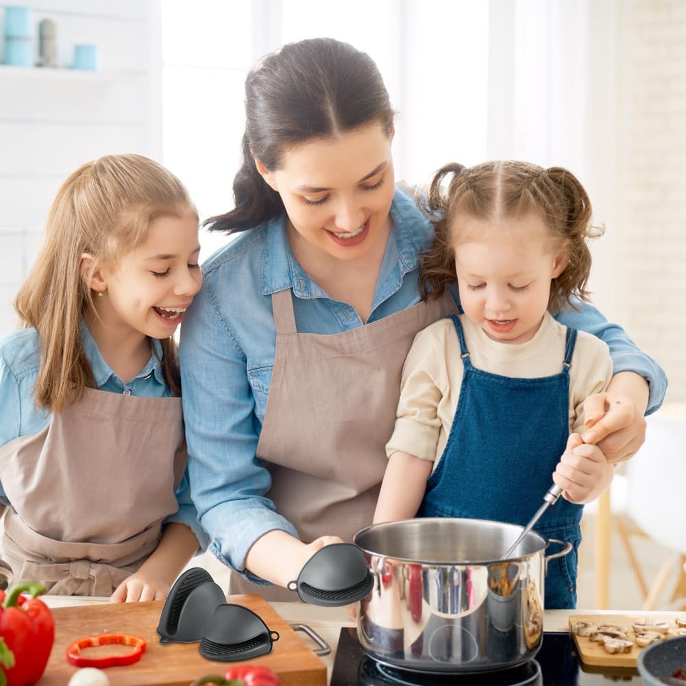 para silikonowych mini rękawic kuchennych, rękawice odporne na ciepło, urocze rękawice do grilla, małe rękawice kuchenne, rękawice do frytkownicy pow - 4