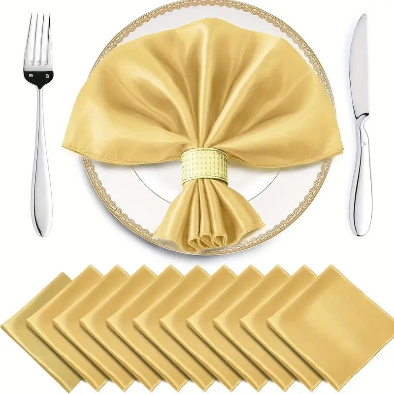 24 złote eleganckie serwetki, kwadratowe serwetki obiadowe 17x17 cali, chusteczki do dekoracji bankietowych i restauracyjnych