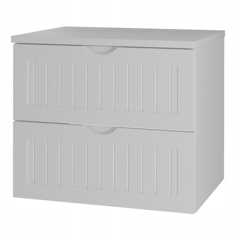 Szafka łazienkowa MONA 60 cm biała z blatem frezowany front z uchwytem