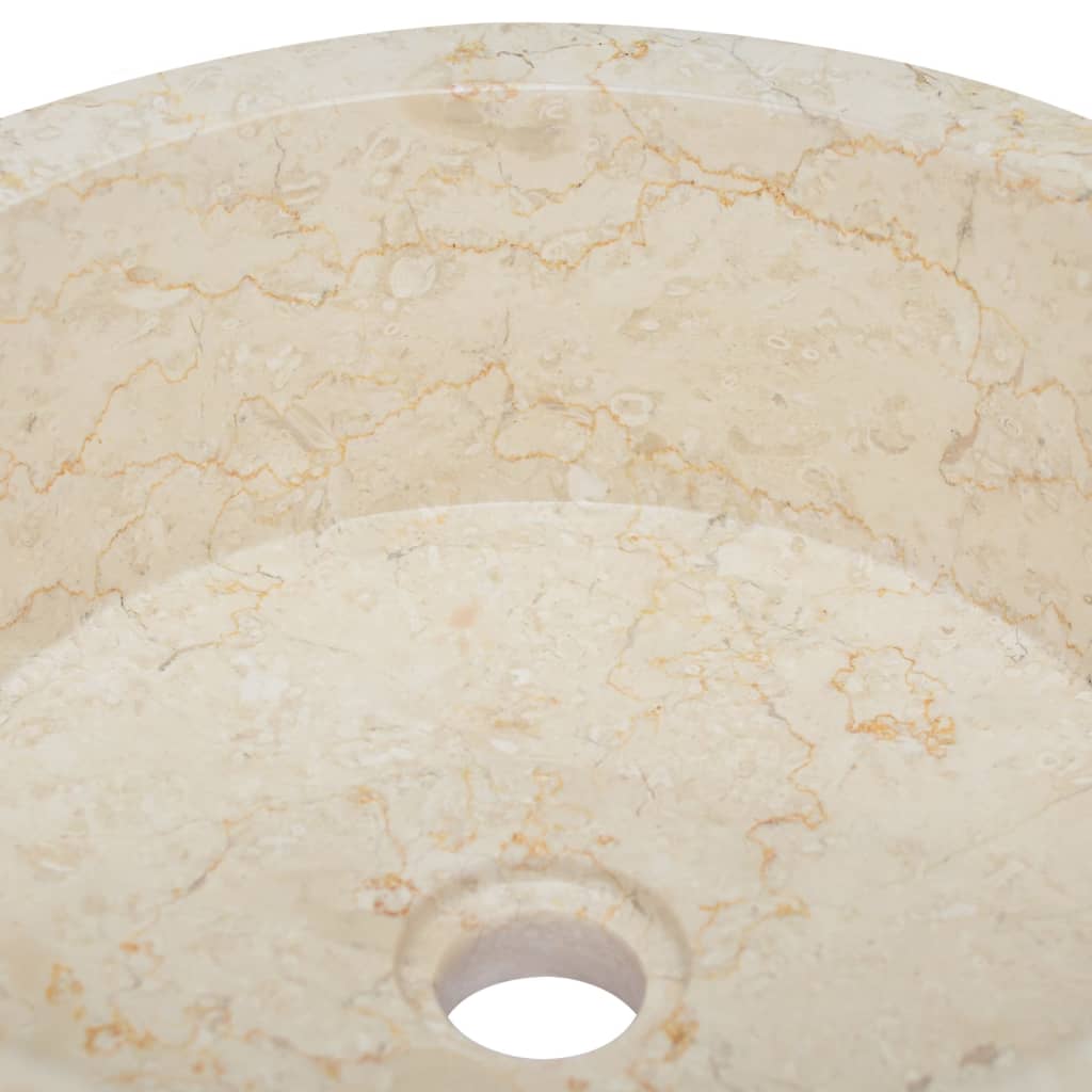 Maison Exclusive - Lavabo Crème Ø40x15 cm Marbre - 5