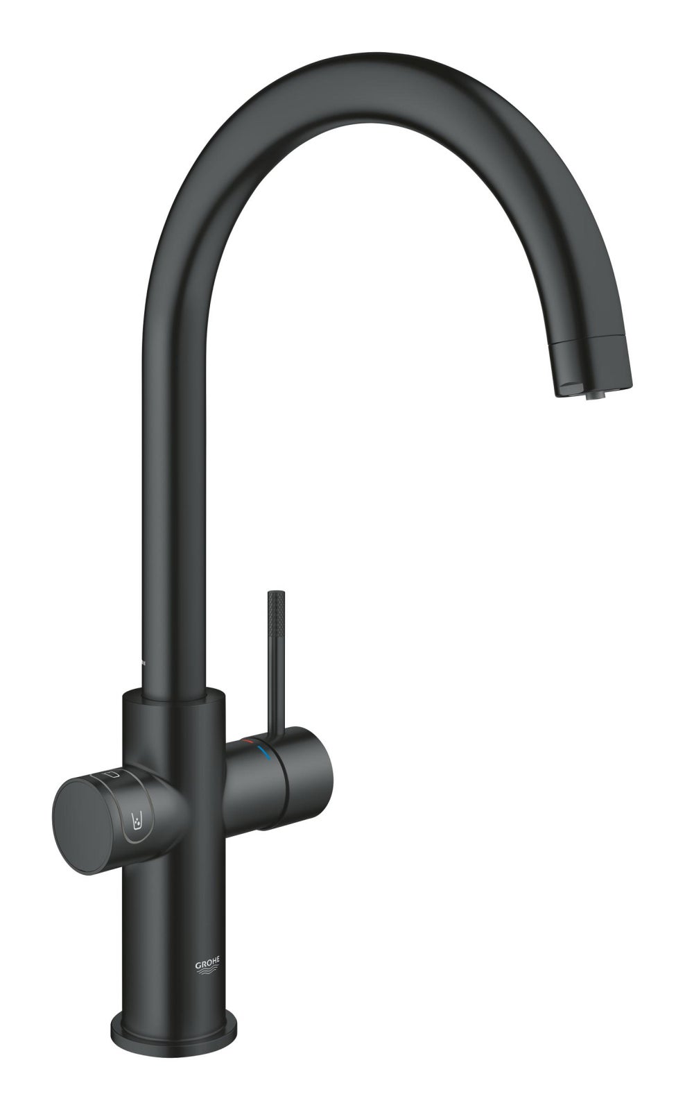 Baterie bucatarie Grohe 101069KS01, Blue Home, inalta, tip C, pentru racitor Blue Home, mat, negru