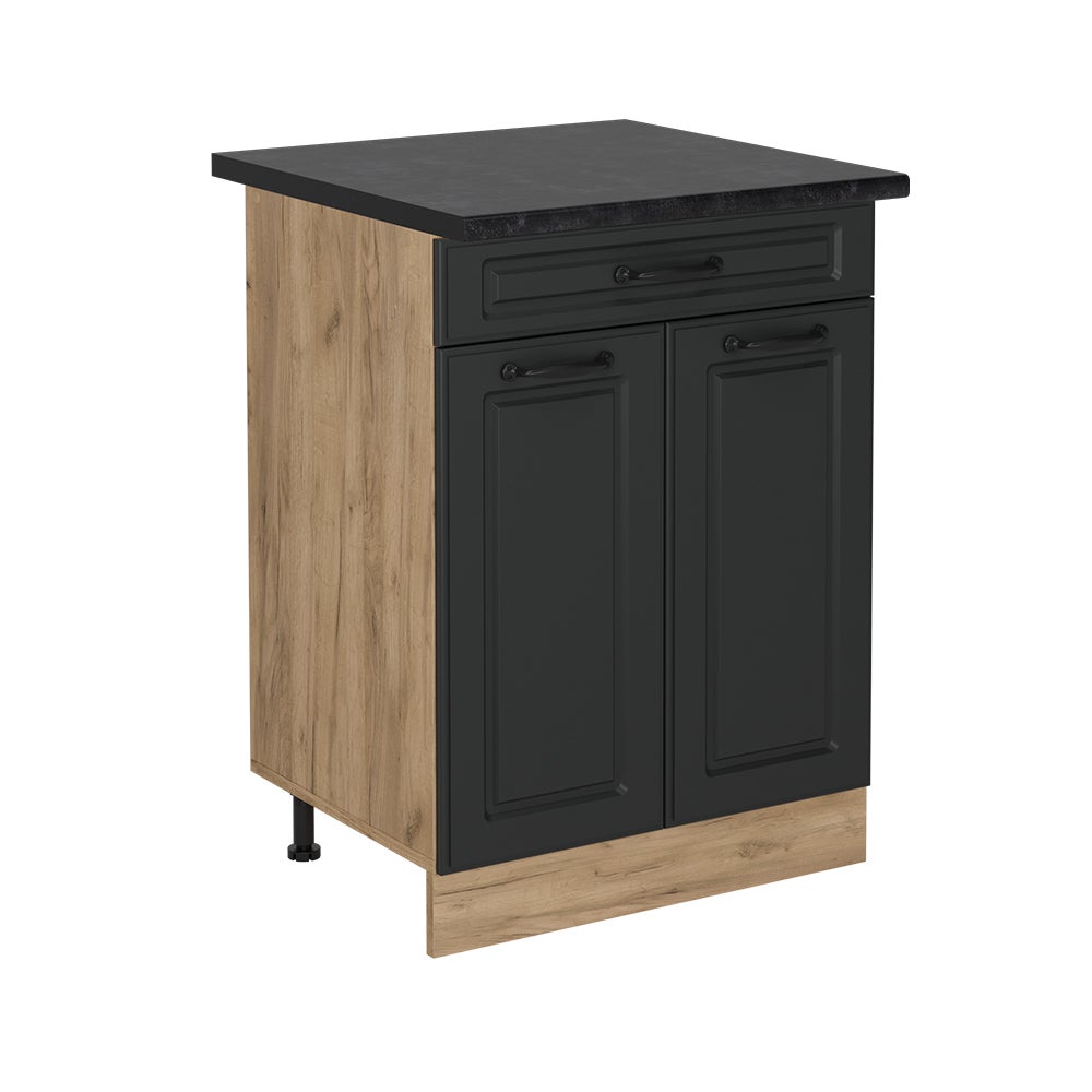 Vicco Szafka dolna do kuchni R-Line, Antracytowy domek wiejski, 60 cm z szufladą, BP Antracyt