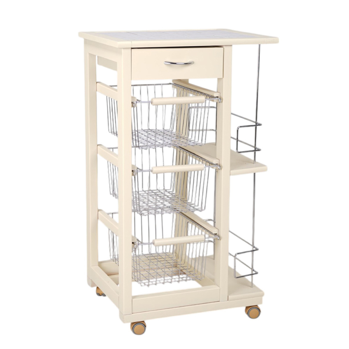 Carrello Da Servizio LELELINKY Con Ruote - Mobile Portabottiglie E Bicchieri Per Cucina, Bar E Feste