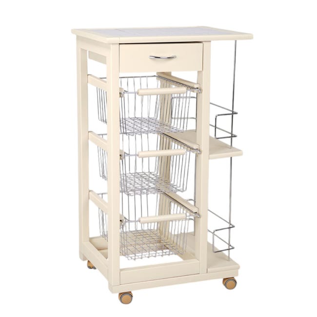 Carrello Da Servizio LELELINKY Con Ruote - Mobile Portabottiglie E Bicchieri Per Cucina, Bar E Feste