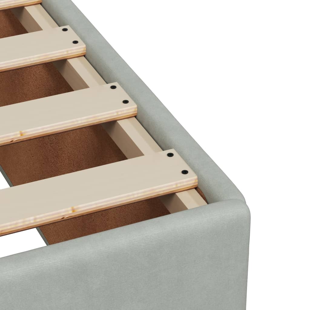 Cadre de lit sans matelas en velours gris clair pour la chambre, 140 × 200 cm - 7
