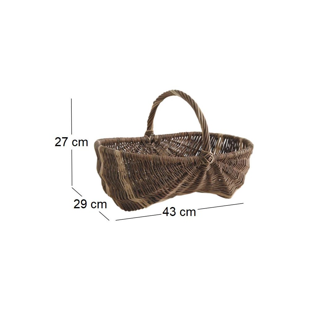 Panier bourguignon en osier brut et blanc 43 x 29 x 14-27 cm Aubry Gaspard - 3