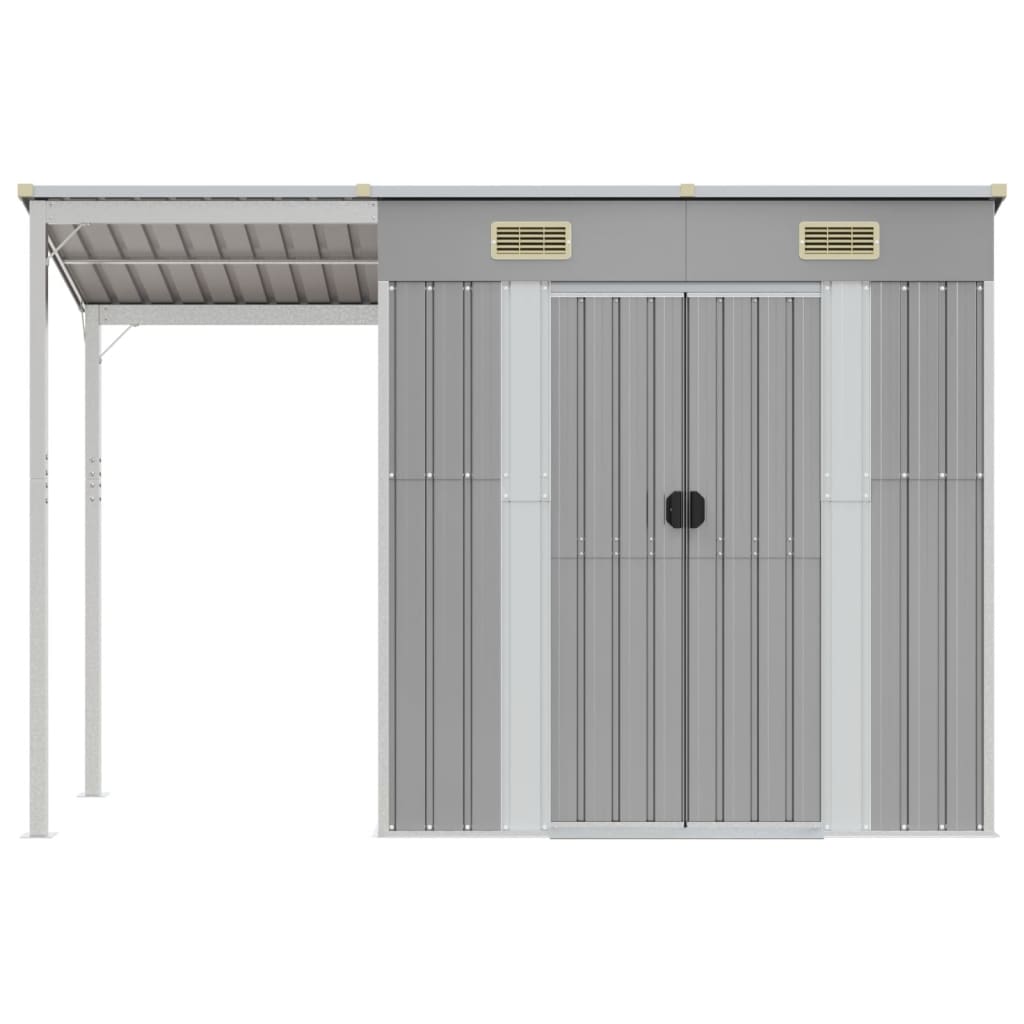 Abri de jardin avec toit prolongé gris clair 277x110,5x181 cm - COMFORTXL - 2