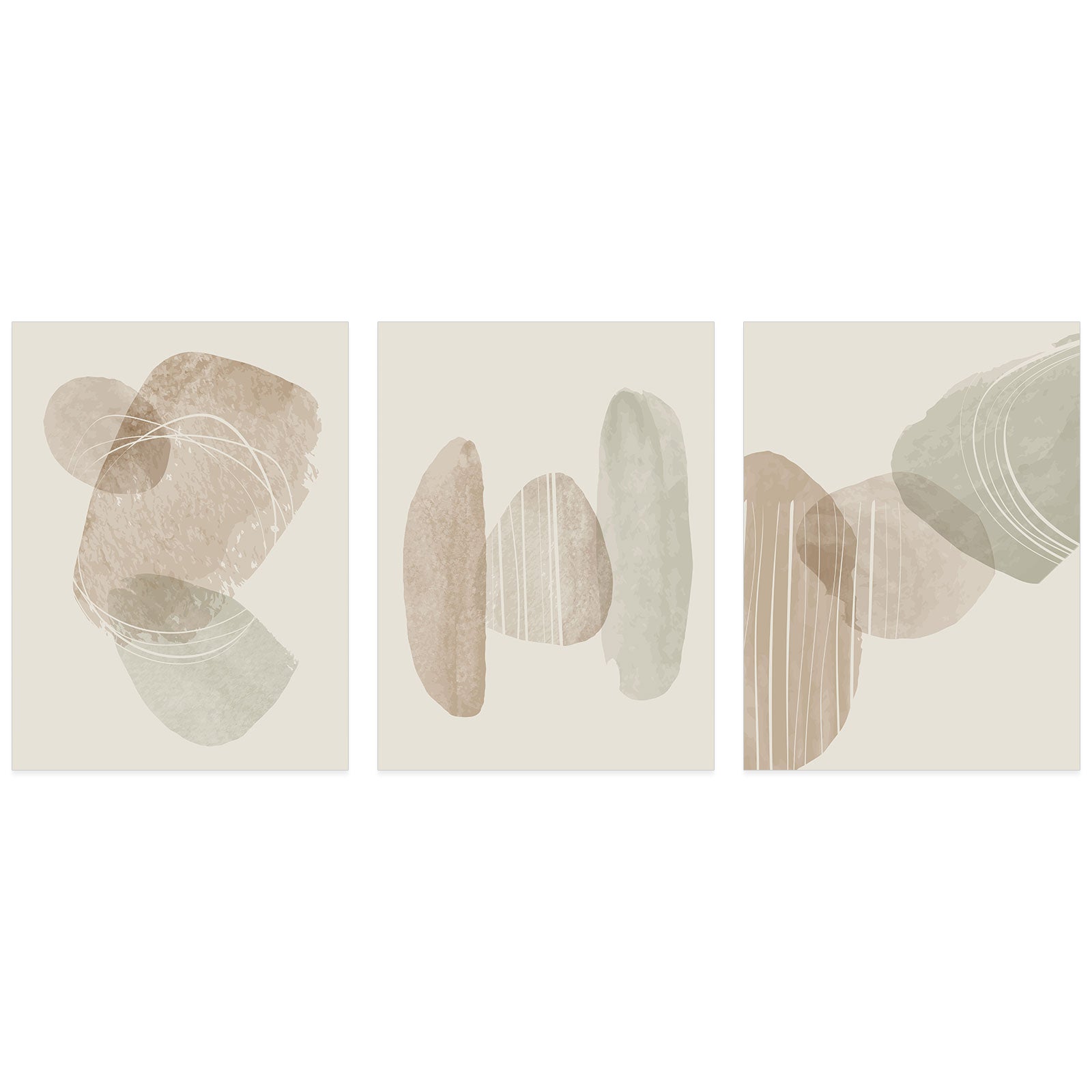 Lot de 3 Affiches / Posters Triptyque - Abstrait 3617689992334 - Bordure blanche - 3 Affiches - 21x29,7 cm (Cadres non fournis) - 2