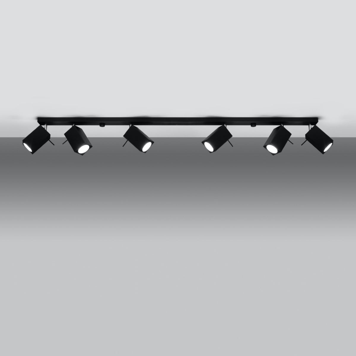 Plafon BRIOW 6L czarny LED 3000K - 118x6x16cm Sollux