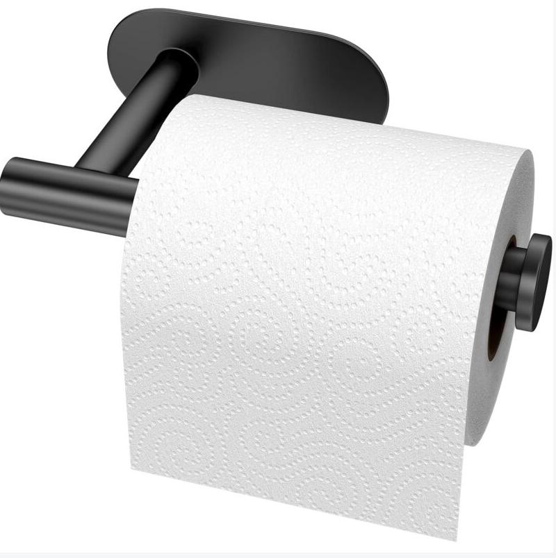 Szt Czarny uchwyt na papier toaletowy ścienny uchwyt na papier toaletowy uchwyt na papier toaletowy bez wiercenia samoprzylepny stalowy uchwyt papier