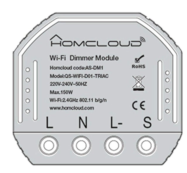 Modulo da incasso Dimmer 1 canale Wi-Fi per controllo luci compatibile con Amazon Alexa e Google Home