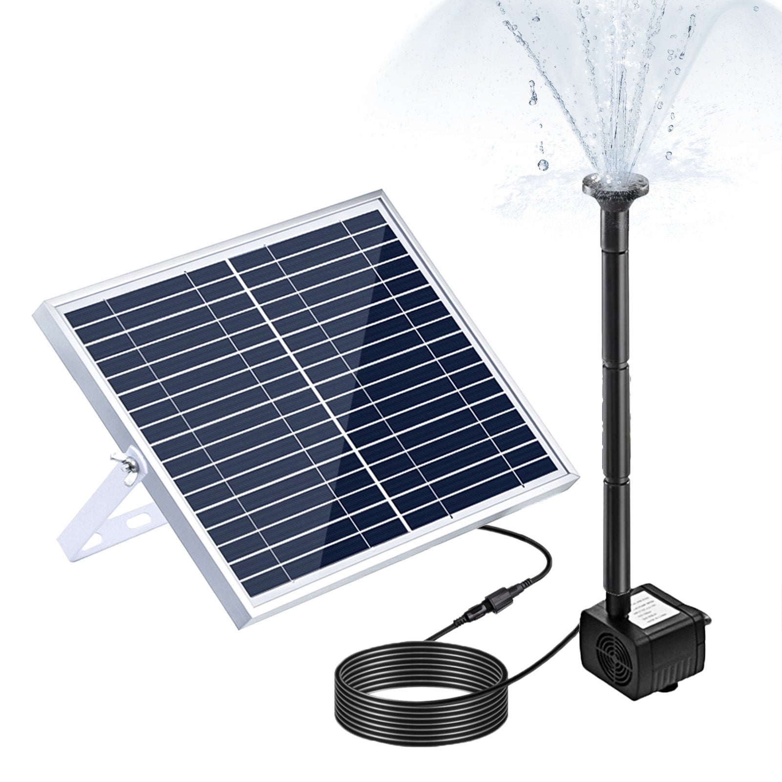 Pompe de fontaine solaire 10 W avec des buses de grand panneau 3 max. Hauteur d'eau 100 cm pour le cuir de pêche pour bain d'oiseaux Petit étang - 4