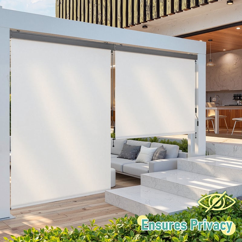 Store vertical 250x140cm enrouleur extérieur terrasse ou balcon Beige - 9
