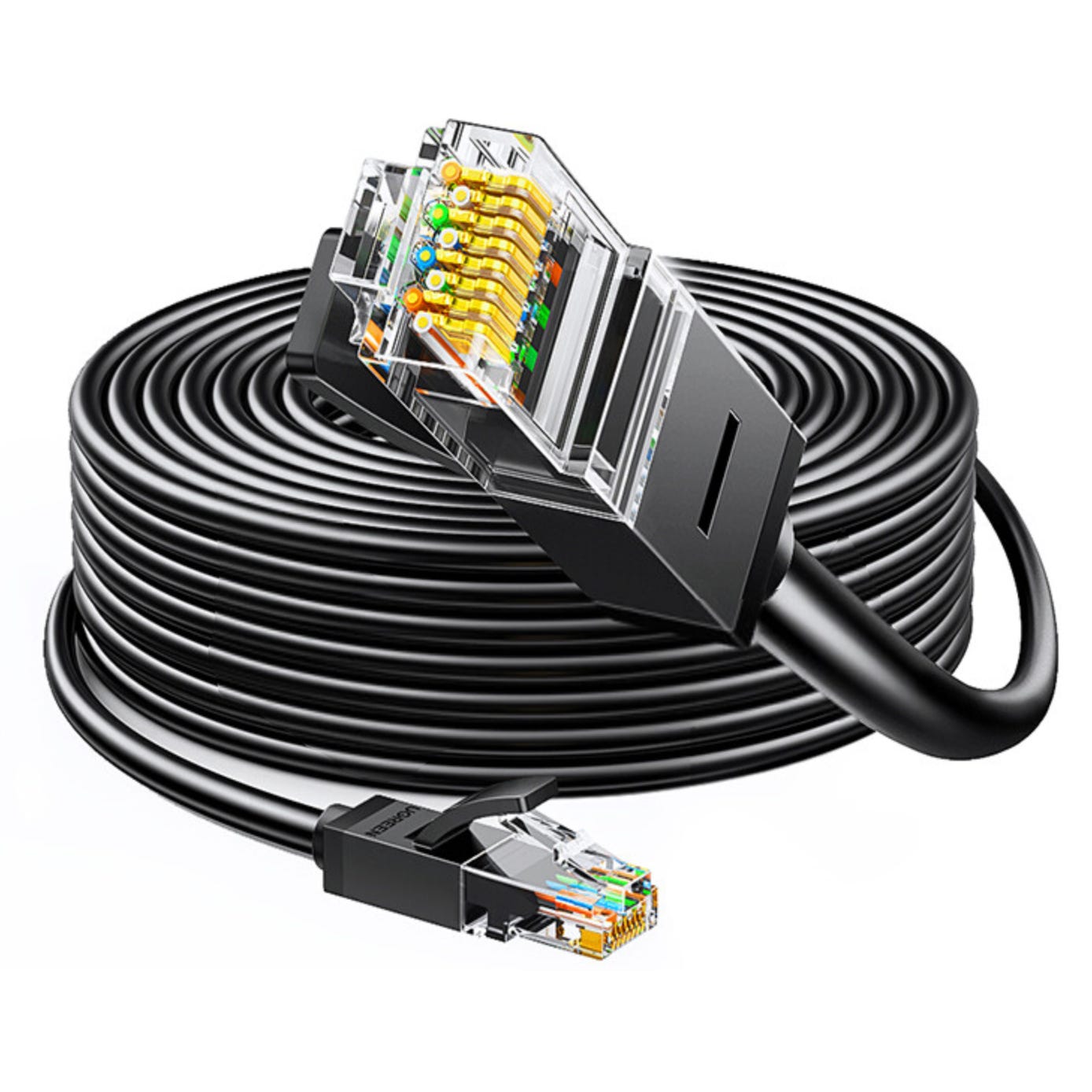 Elfcam Cat7 Cable Reseau Ethernet Cable Rond Avec Connecteurs RJ45 Elfcam Cat7 Cable Reseau Ethernet Cable Rond Avec Connecteurs RJ45