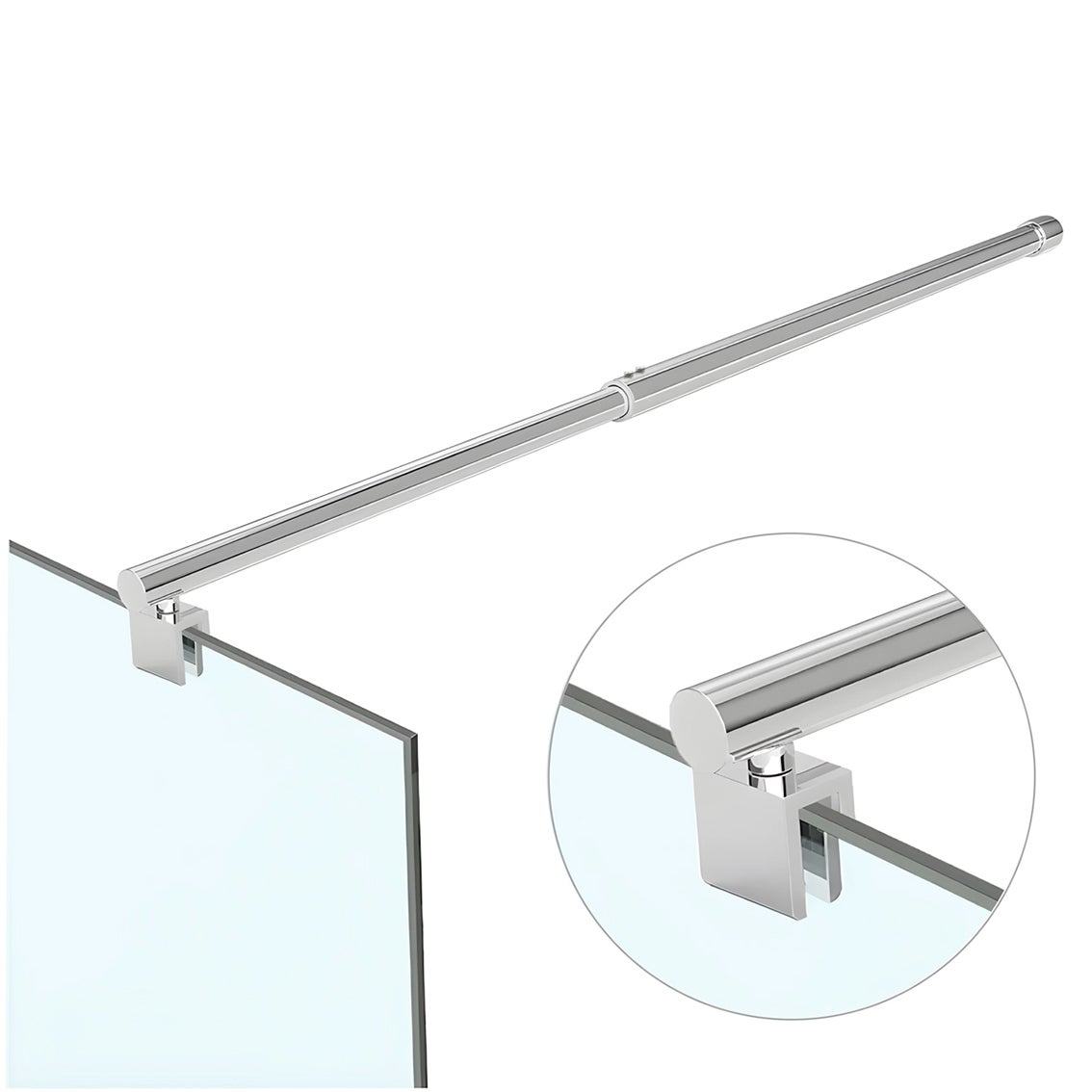 WSPORNIK STABILIZATOR KABINY ŚCIANKI PRYSZNICOWEJ REGULOWANY TELESKOPOWY Z REGULACJĄ OD 75 DO 125CM