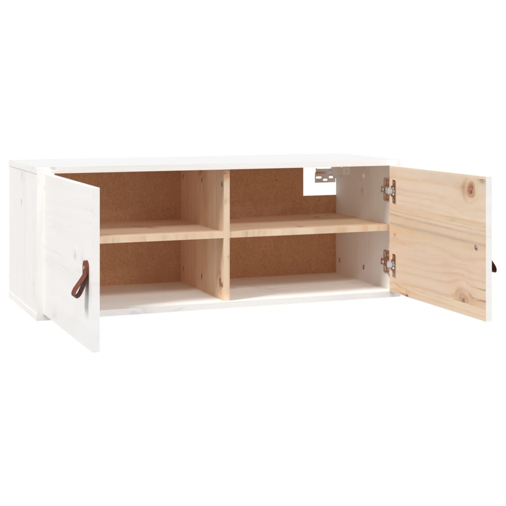 Maison Exclusive - Armario de pared de madera maciza de pino blanco 80x30x30 cm - 5
