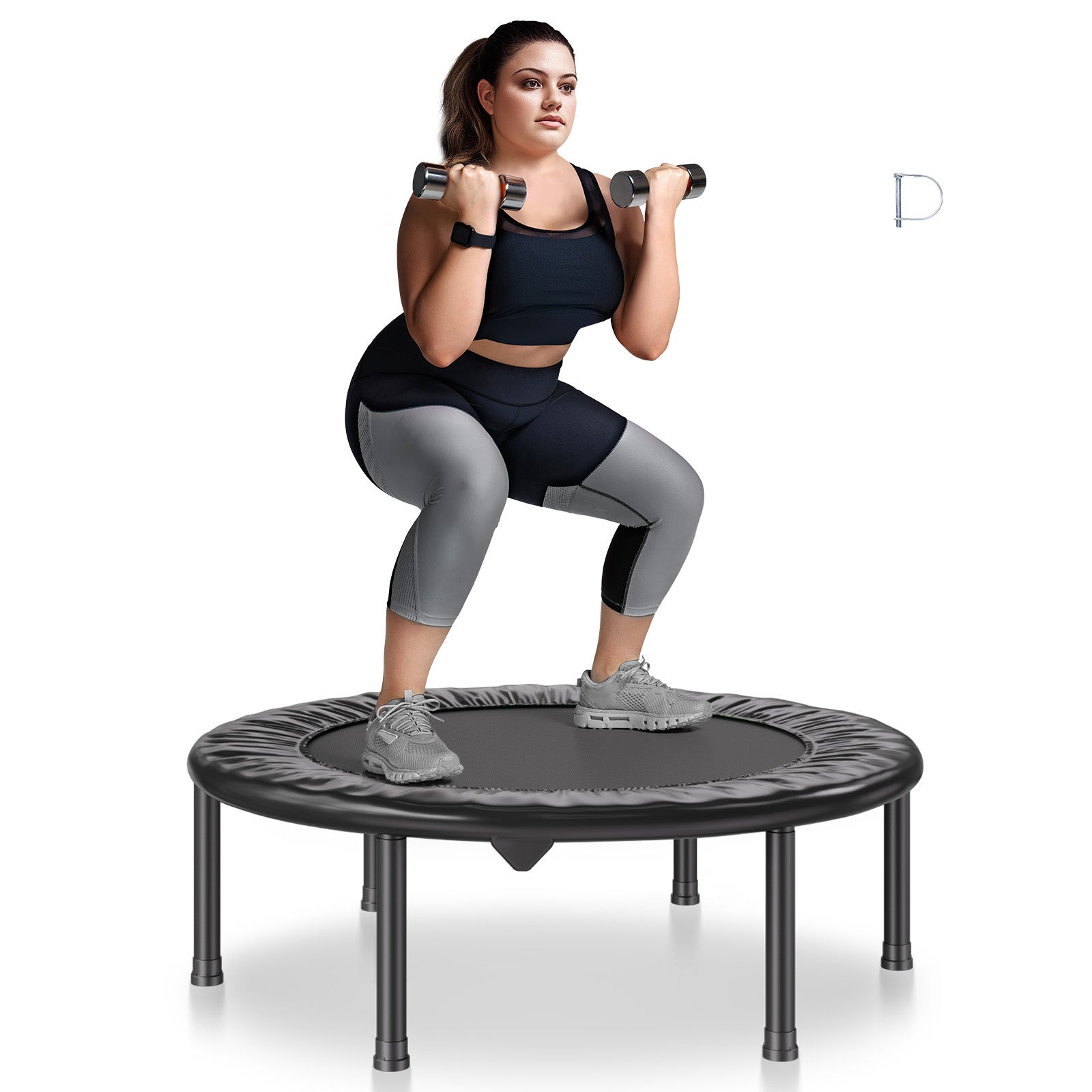 Mini Fitness Trampolina Treningowa Trampolina Dorośli 934mm 100kg Składana VEVOR