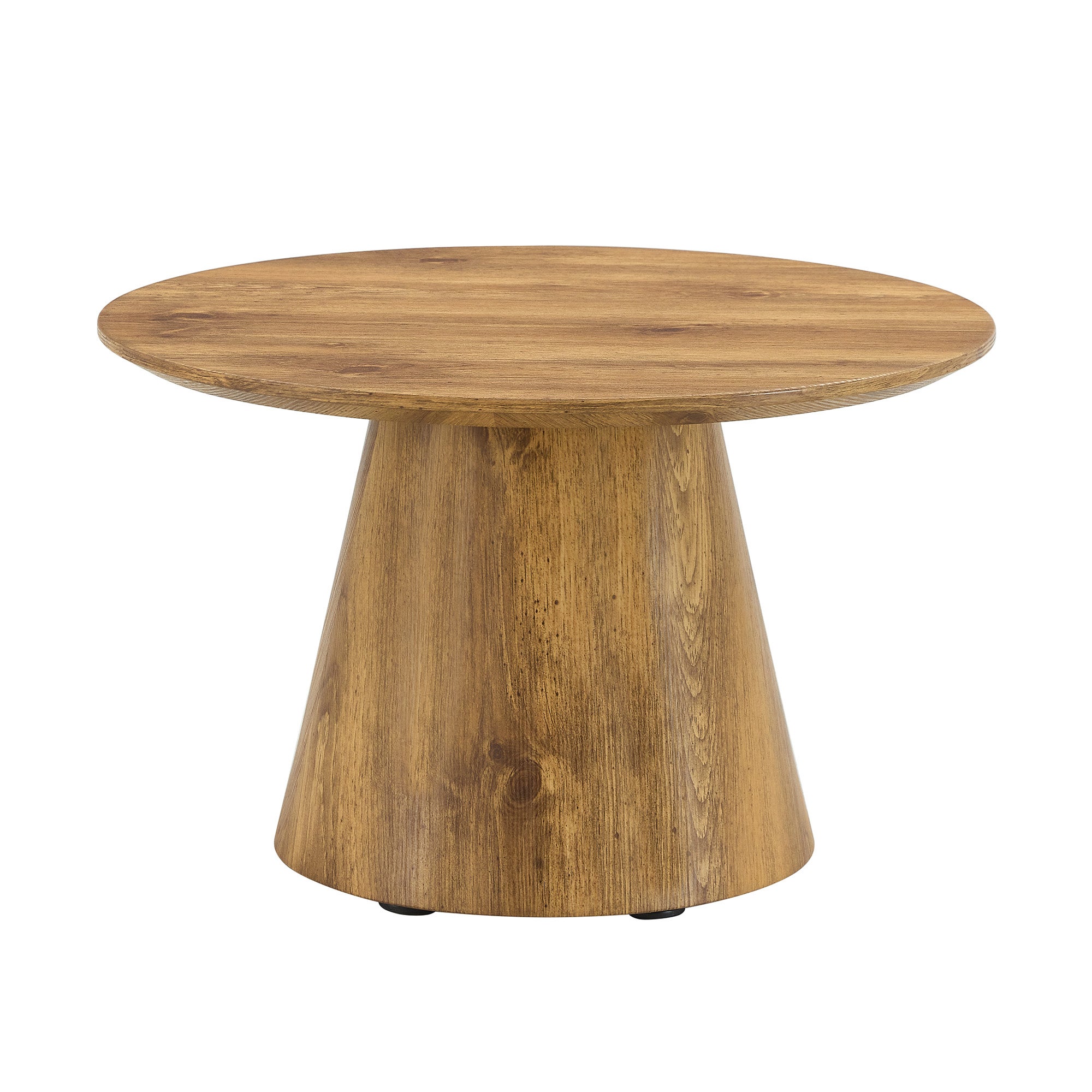 Table basse ronde bois naturel (MDF) – 60 cm x 35 cm, Avec film décoratif bois haut de gamme – table d'appoint bout de canapé,Grain Naturel Noyer - 9