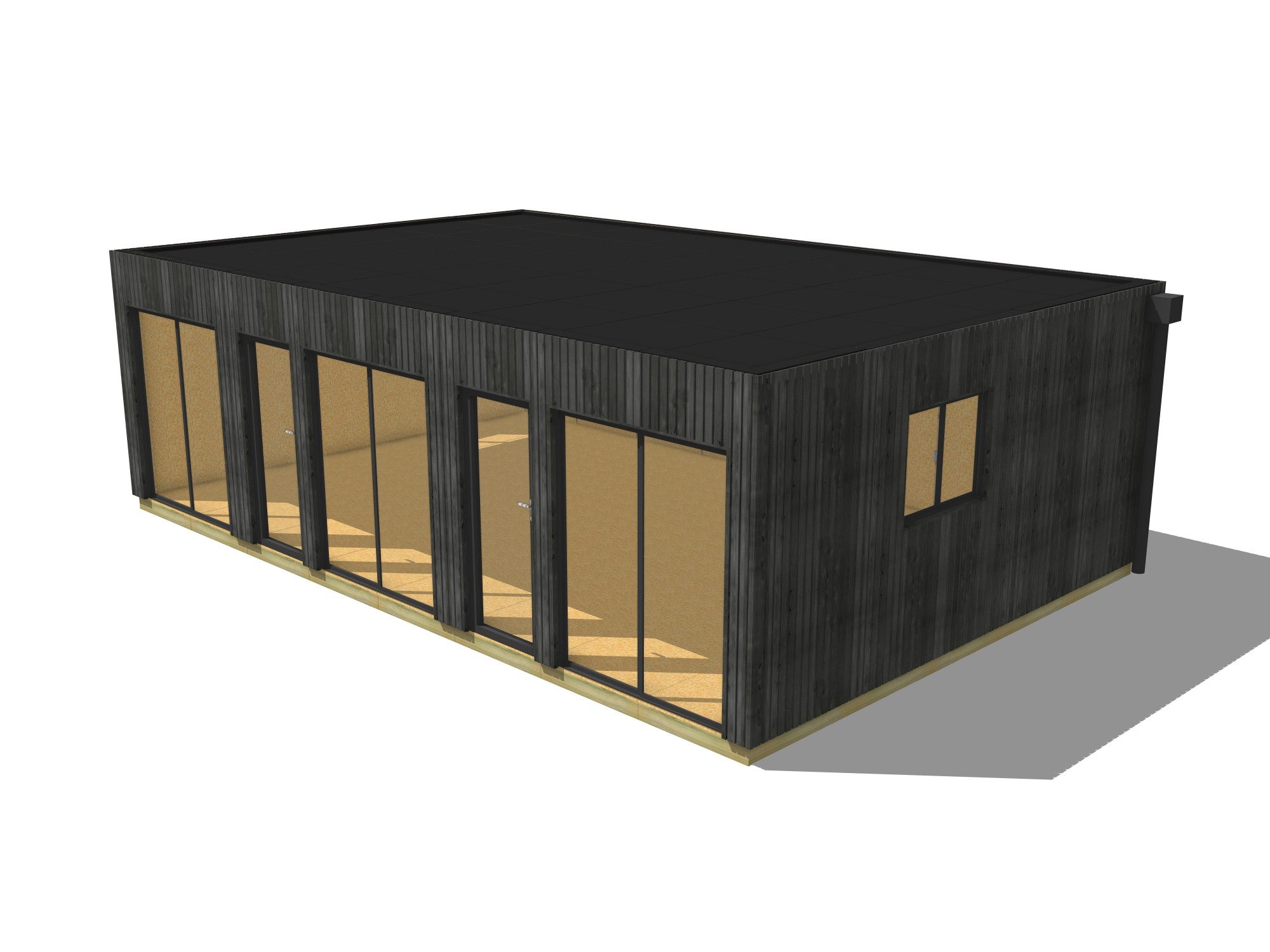 Extension maison en bois en bois 8,8 x 5,7 x 2,7 m avec plancher isolé / menuiseries alu k-line - 2