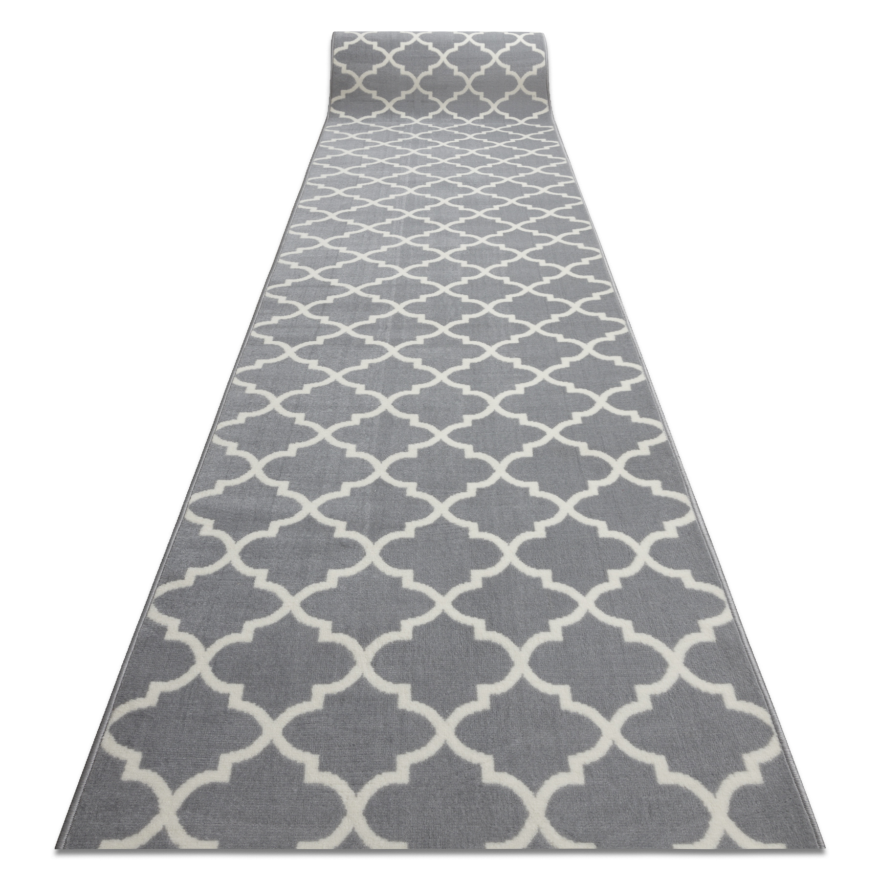 Alfombra de pasillo bcf morad trelis espaldera marroquí gris / crema 90 cm 90x150 cm