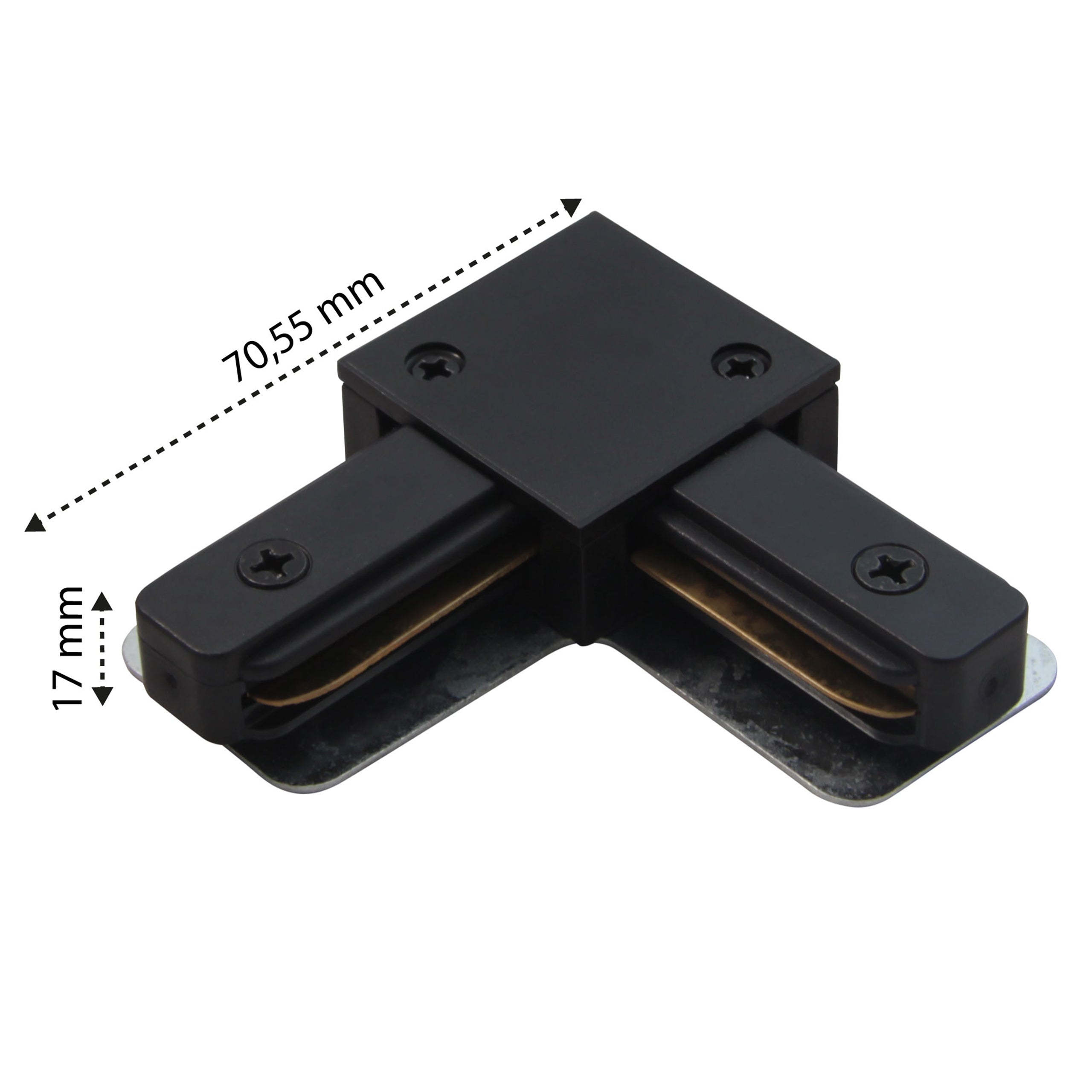 Łącznik 1-faza typ L 70x70x17mm IP20 wciskany do szyny czarny XUDO - 2