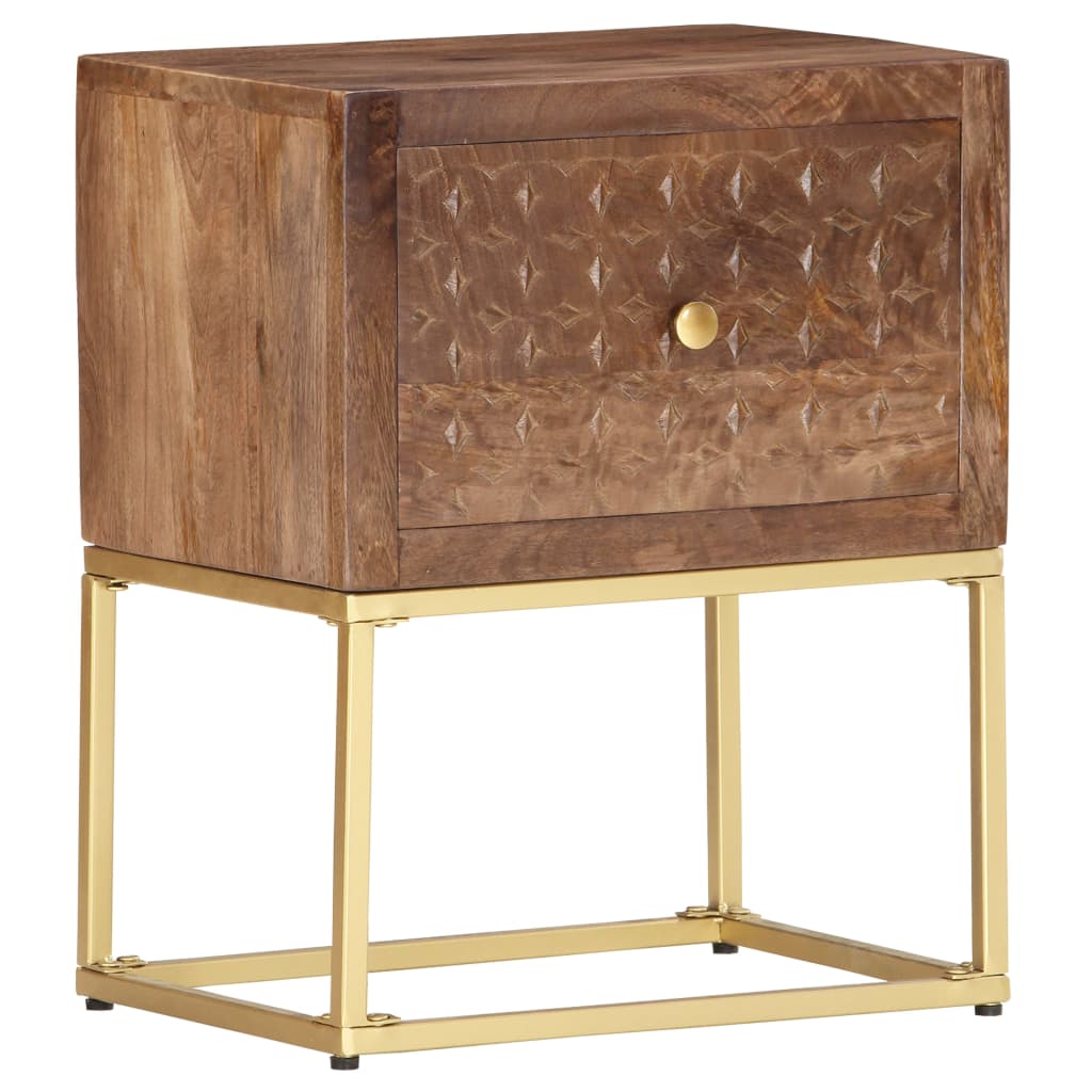 Table de chevet | Table d'appoint | Table de nuit 40 x 30 x 50 cm Bois de manguier massif CFW42416 - 7