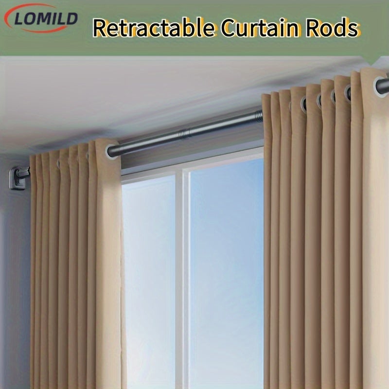 Tringle de penderie réglable sans perçage, tringle à rideau de douche, étendoir à linge, tringle télescopique pour suspendre les vêtements, 220-240cm - 5