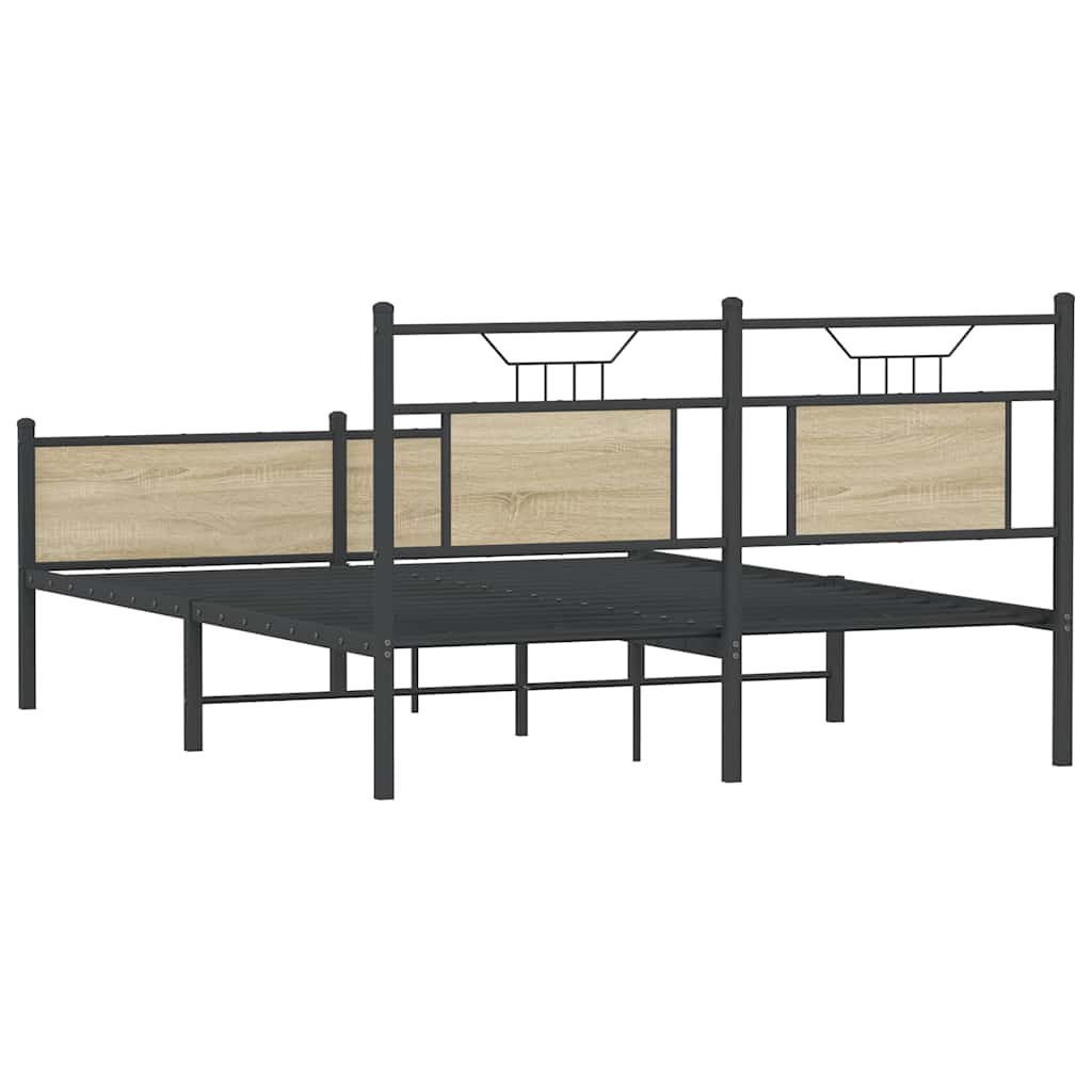 Cama de casal | Cama de adulto | Estrutura cama s/ colchão derivados de madeira carvalho sonoma CFW361908 - 8