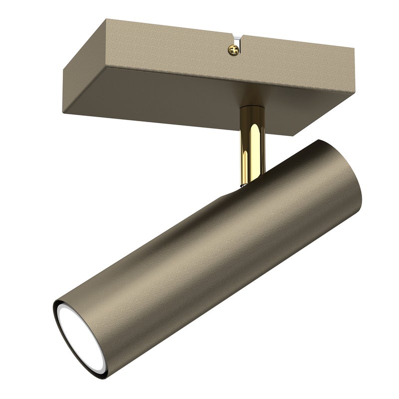 Reflektor sufitowy spot natynkowy Axion prostokątny tytanowy złoto-złoty połysk 1xGU10x8W wym: 16 x 10 x 24 cm metal Luminex