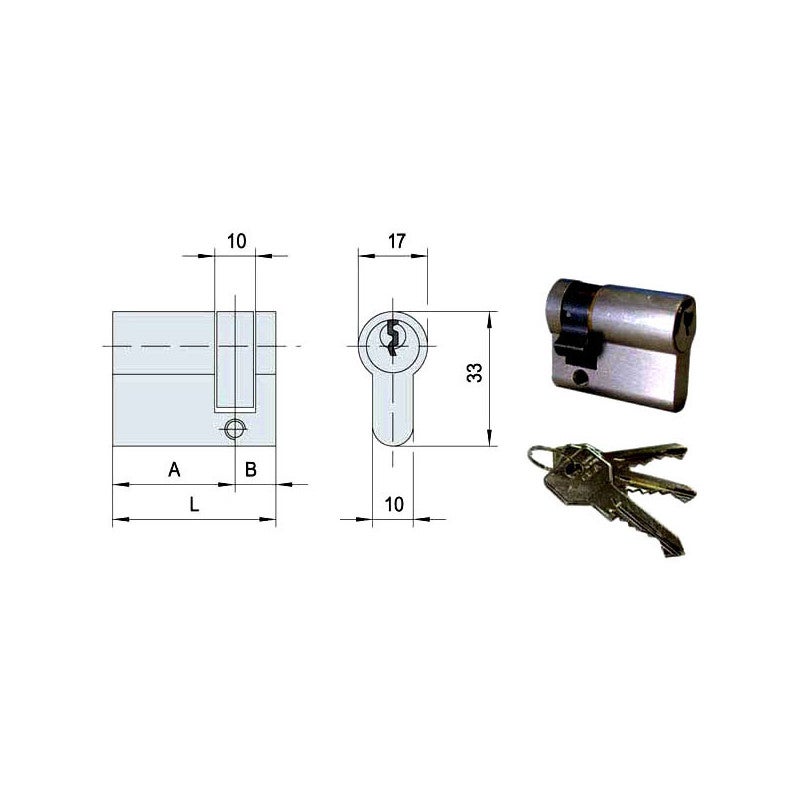 Cilindro Europeo CISA ASIX P8, 45 + 30 Mm, 1 Ingresso Chiave E 1 Pomolo In Ottone 85269750