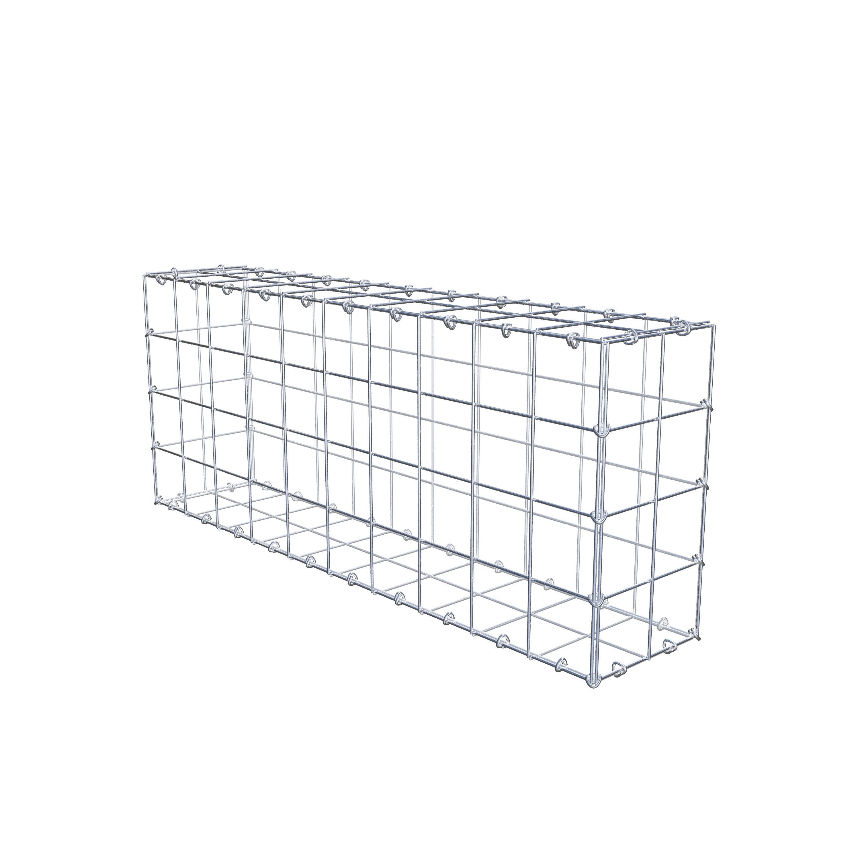 Gavión de acero galvanizado 100x40x20cm (LxAxP), malla 10 x 10cm, Anillo en C, jaula metálica para muro o jardín - 7