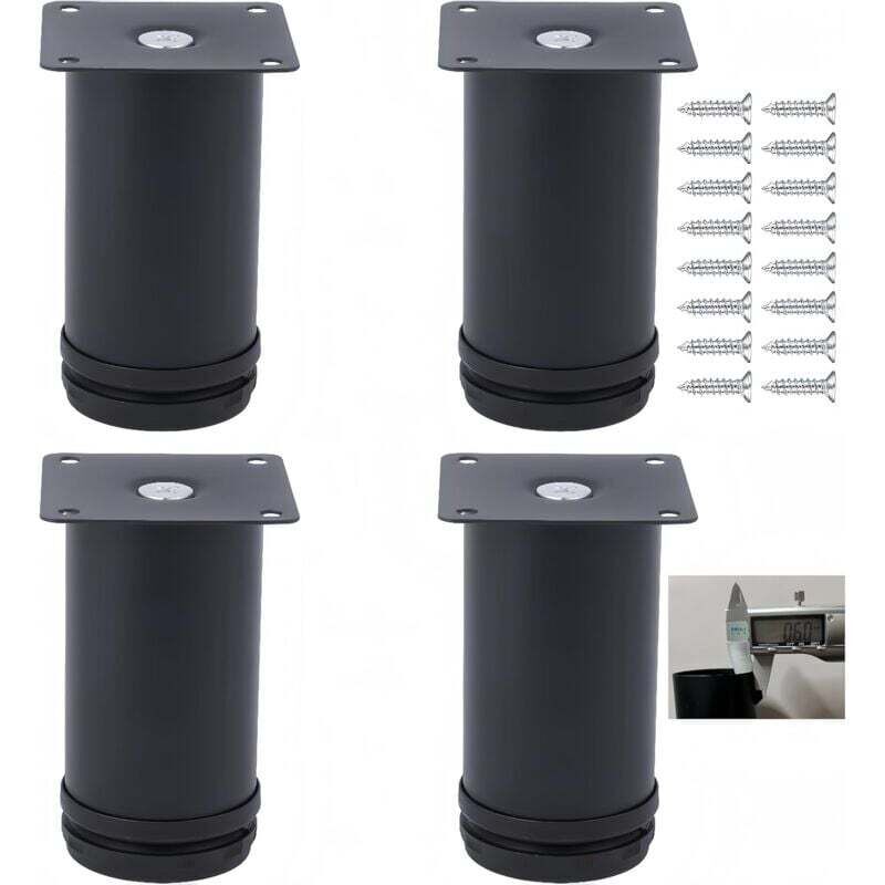 Set de 4 picioare reglabile pentru mobilă din oțel inoxidabil, 50x60mm, baie, birou, bucătărie, picioare reglabile pe înălțime pentru mobilă 4buc