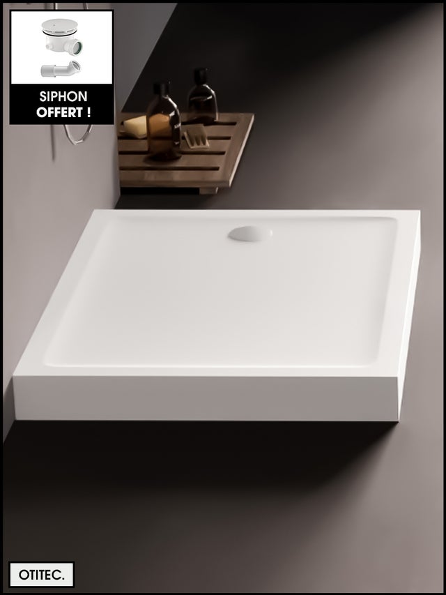 Piatto Doccia Rettangolare - 70 x 120 x 11,5 cm - Bianco - con Sifone INCLUSO - MOON