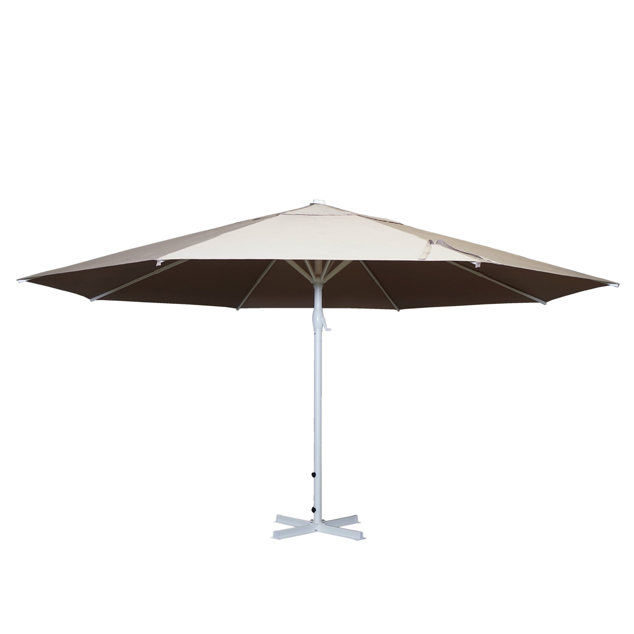 Parasol Meran II, parasol gastronomiczny, Ø 5 m, poliester/aluminium, maszt biały 28 kg ~ kremowo-beżowy bez podstawy