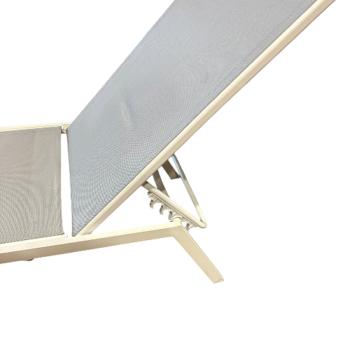 TUMBONA DE TERRAZA / HAMACA DE JARDIN METAL BLANCO / TEXTILIN GRIS 190 X 63 - 7