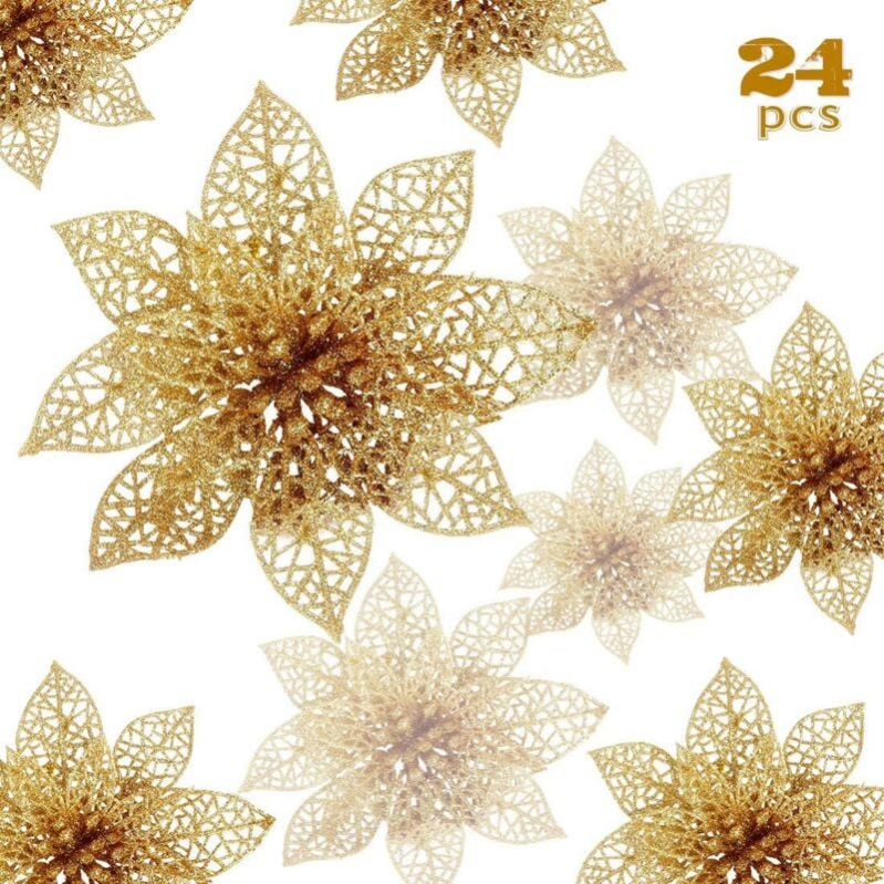 Déco de Noël Sapin de Table Violet à Paillettes et Perles H 20 cm