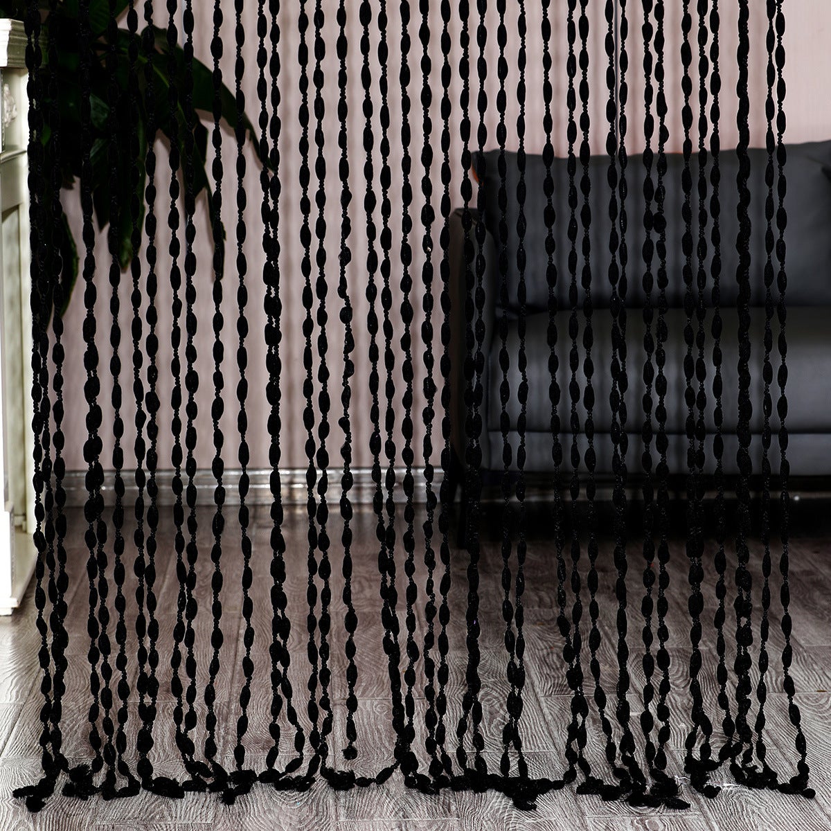 Tenda con frange di perline, striscione decorativo, decorazioni per feste di compleanno, 100 x 200 cm, nero | Leroy Merlin