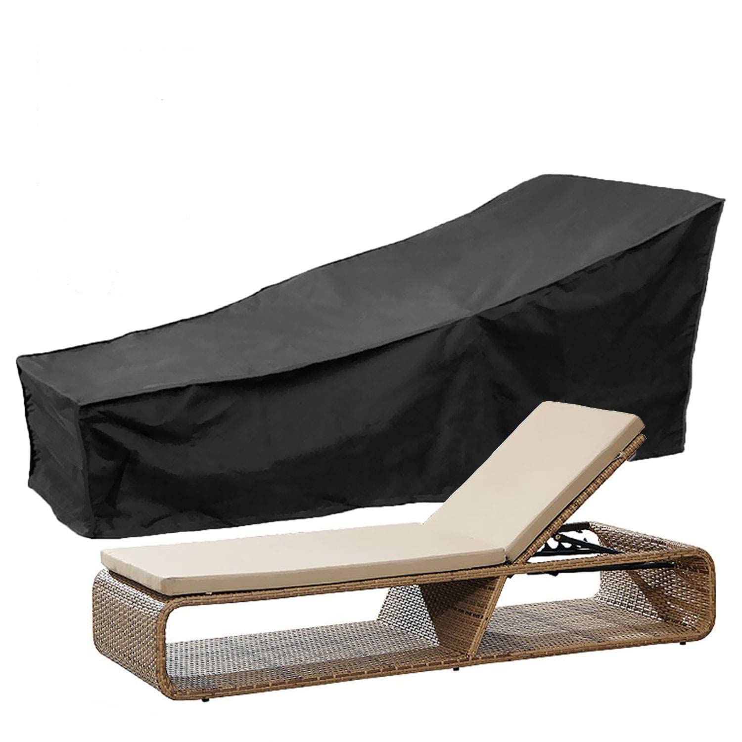 Pokrowiec na leżak ogrodowy, pokrowiec na składane krzesło leżakowe 210D, pyłoszczelny i wodoodporny z poliestru - 210 x 75 x 80 cm