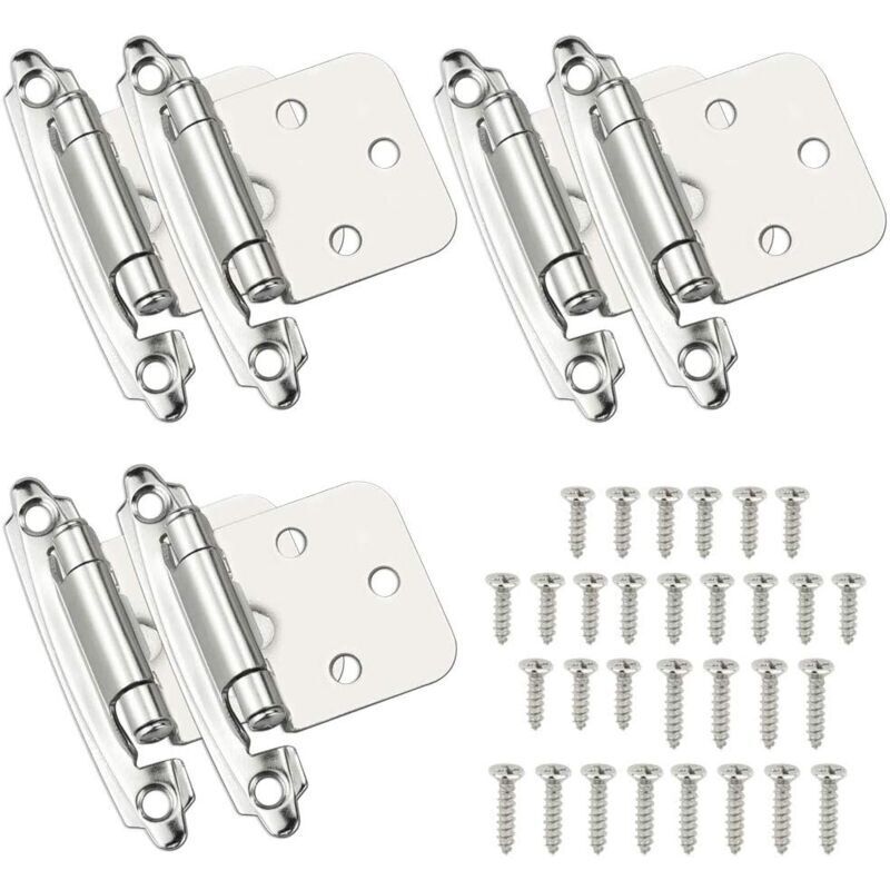 Lot De 4 Charnières à Fermeture Automatique 270° – Modèle Ressort, En Fer Argenté